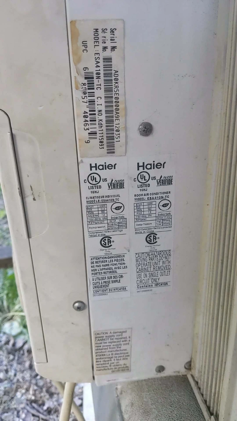 Haier Window Air Conditioner FOR PARTS with remote! - photo 3