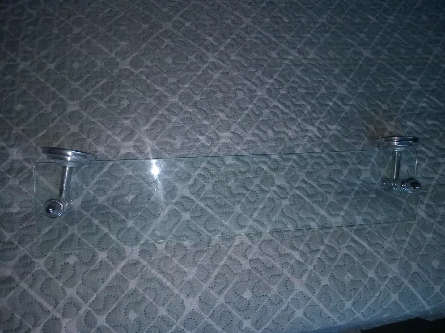 Glass Shelf with Chrome Supports - photo 2