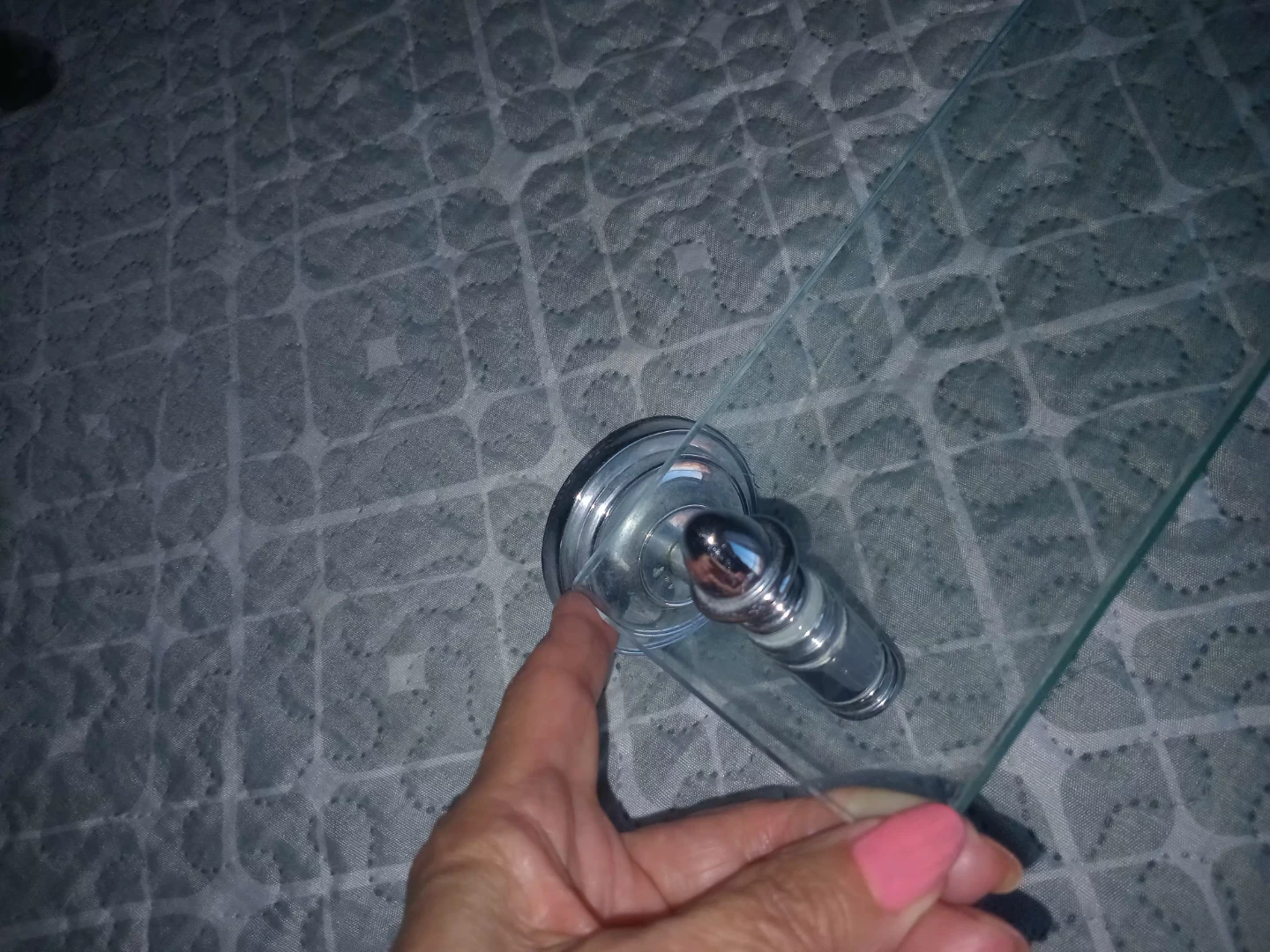 Glass Shelf with Chrome Supports - photo 3
