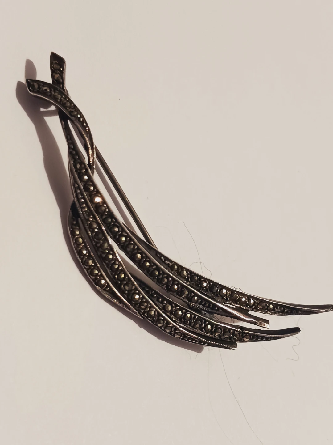 Elegant Sterling Silver 925  Marcasite Brooch