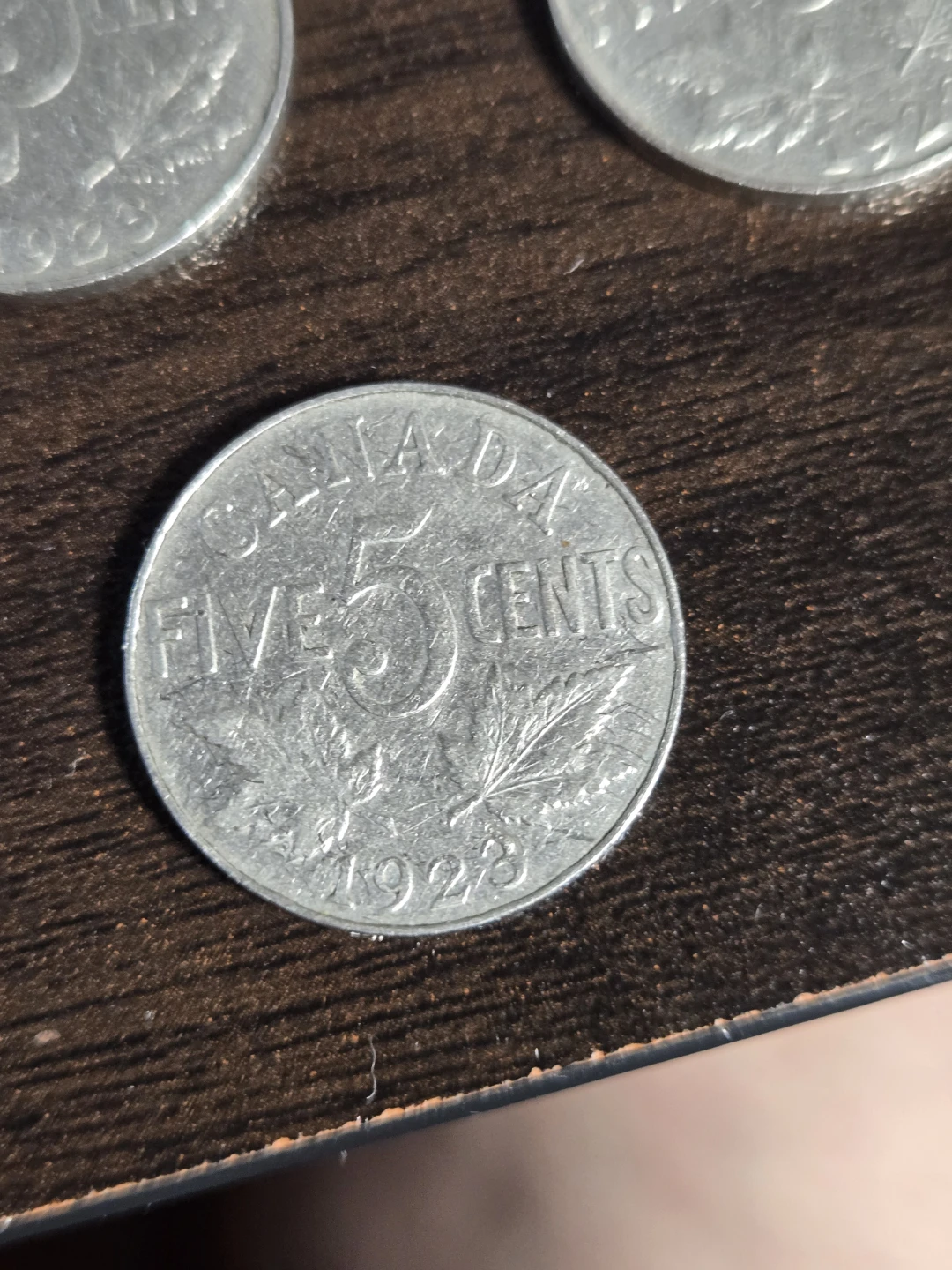 1922 Canadian Five Cents Coin and 2 1923 nickels