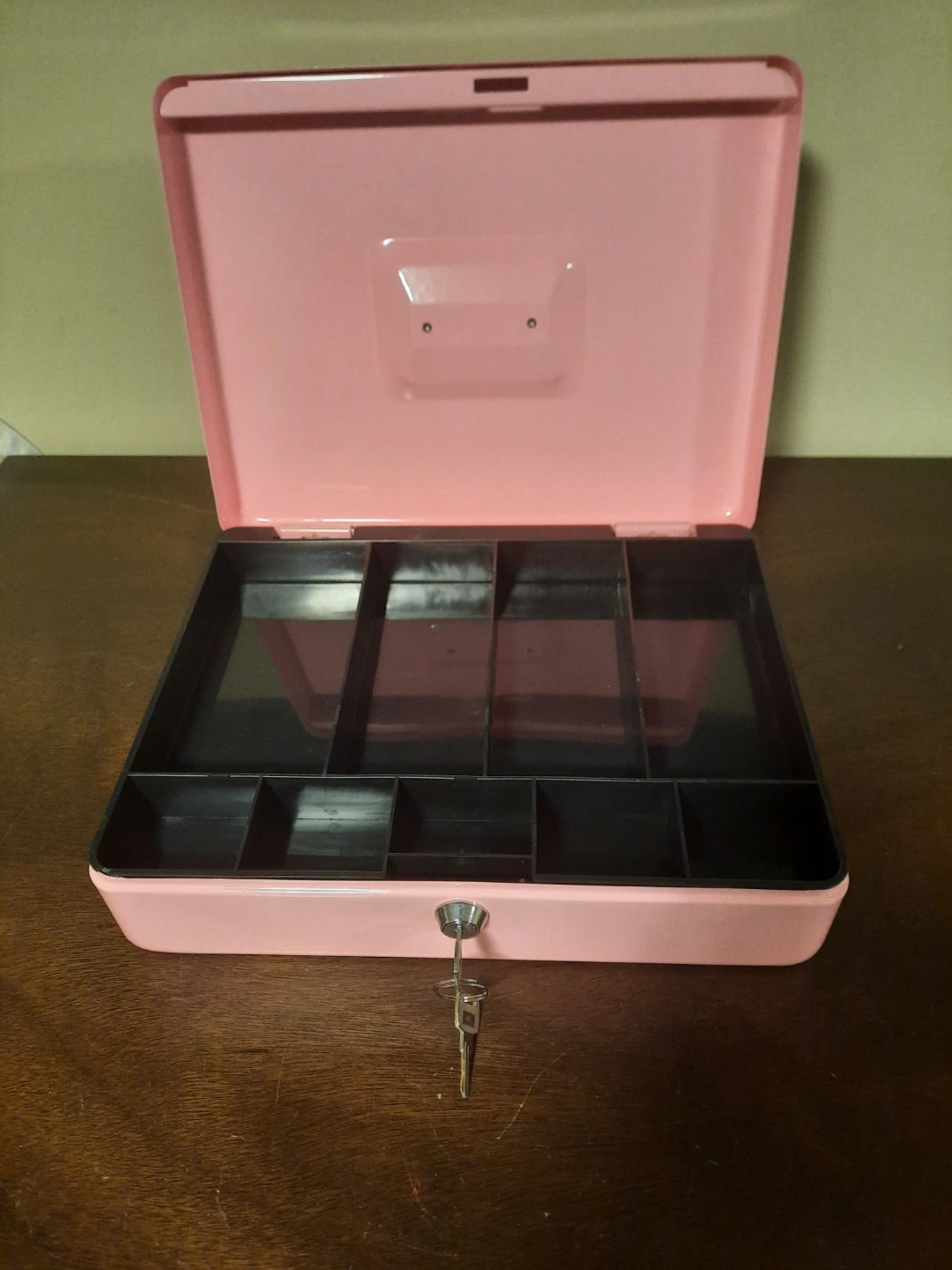 Pink Metal Cash Box with Key - photo 2