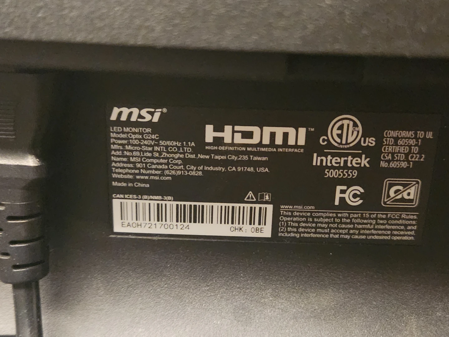 MSI Optix G24C 24" 1920 x 1080 144 Hz Curved Monitor - photo 3