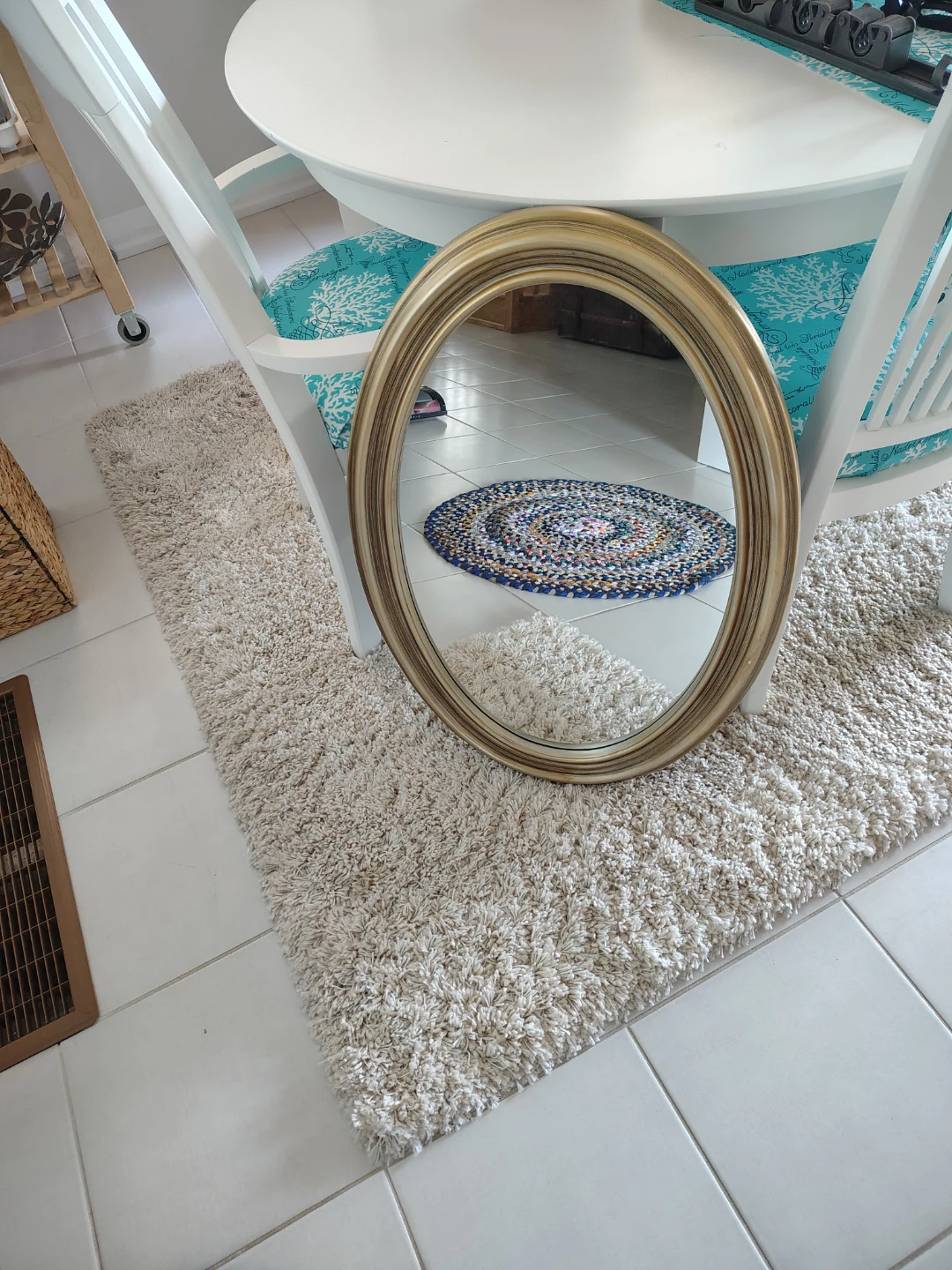 Oval Wall Mirror - Gold Frame