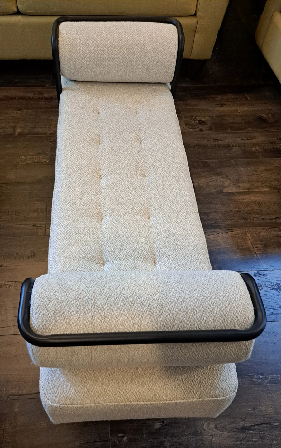 Modern Bouclé Bench with Bolster Arms - photo 4