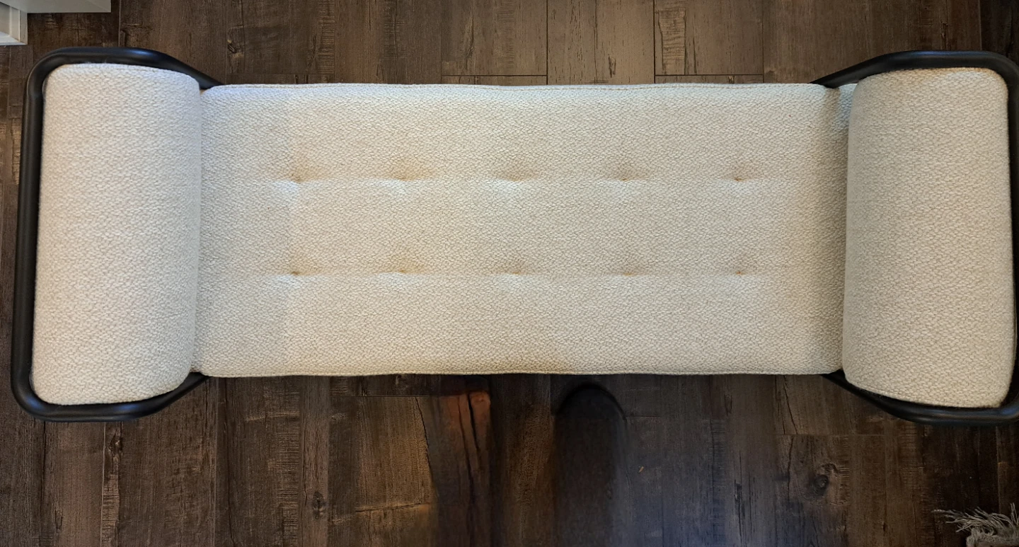 Modern Bouclé Bench with Bolster Arms - photo 5