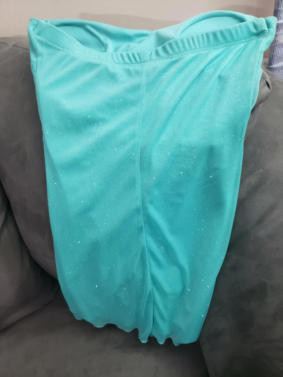 Jolie Teal Strapless Sparkle Dress Petite 6P - photo 2