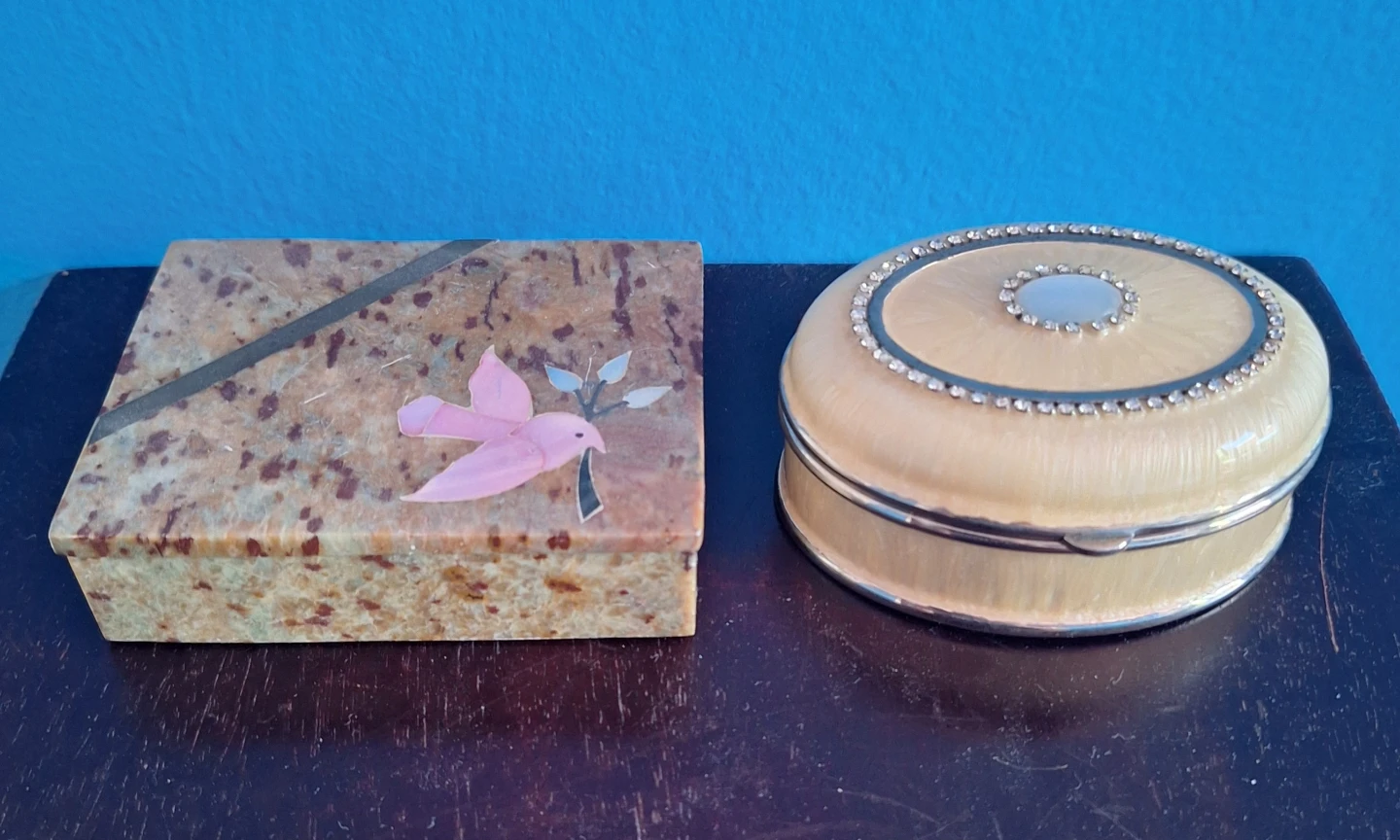2 Vintage Decorative Trinket Boxes