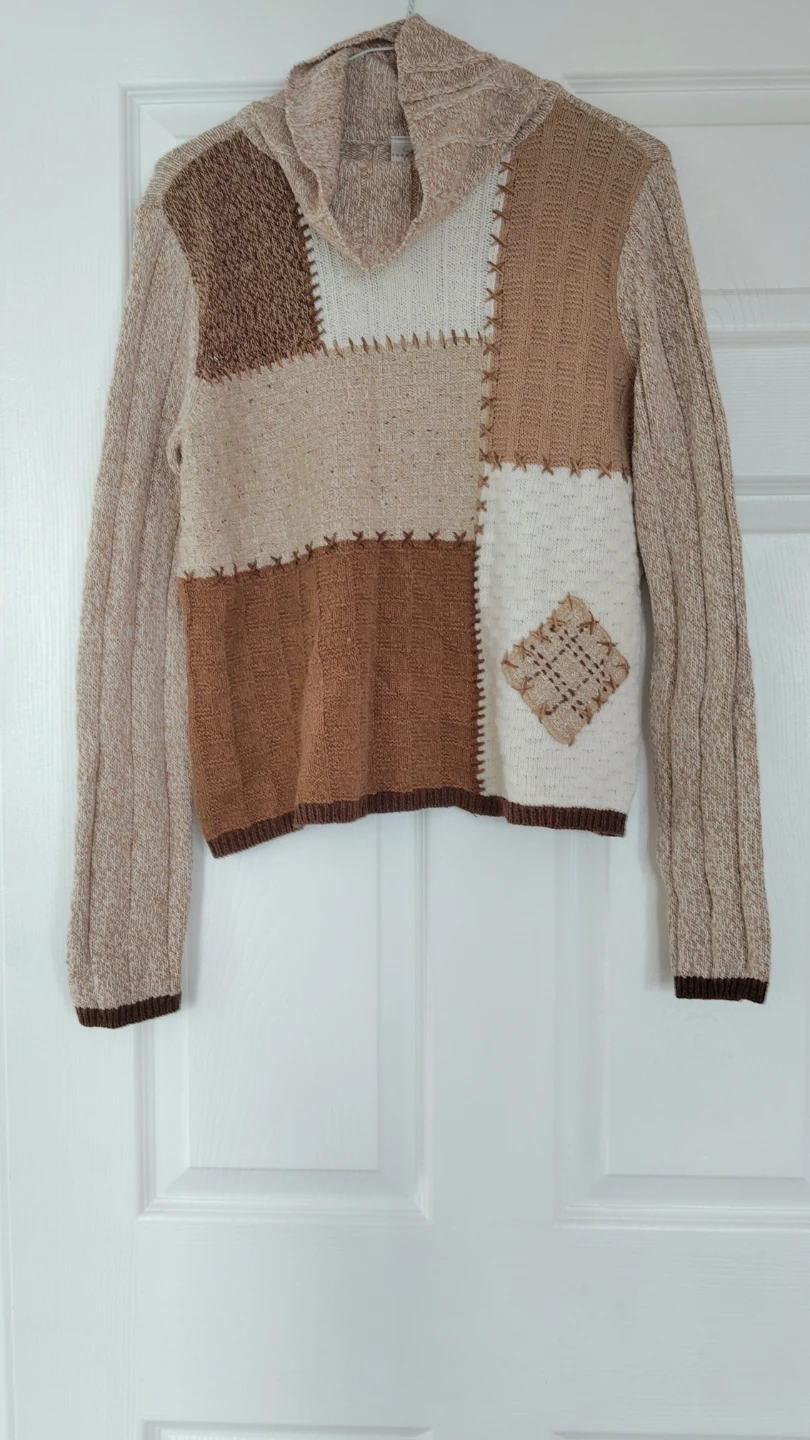 Patchwork Turtleneck Sweater