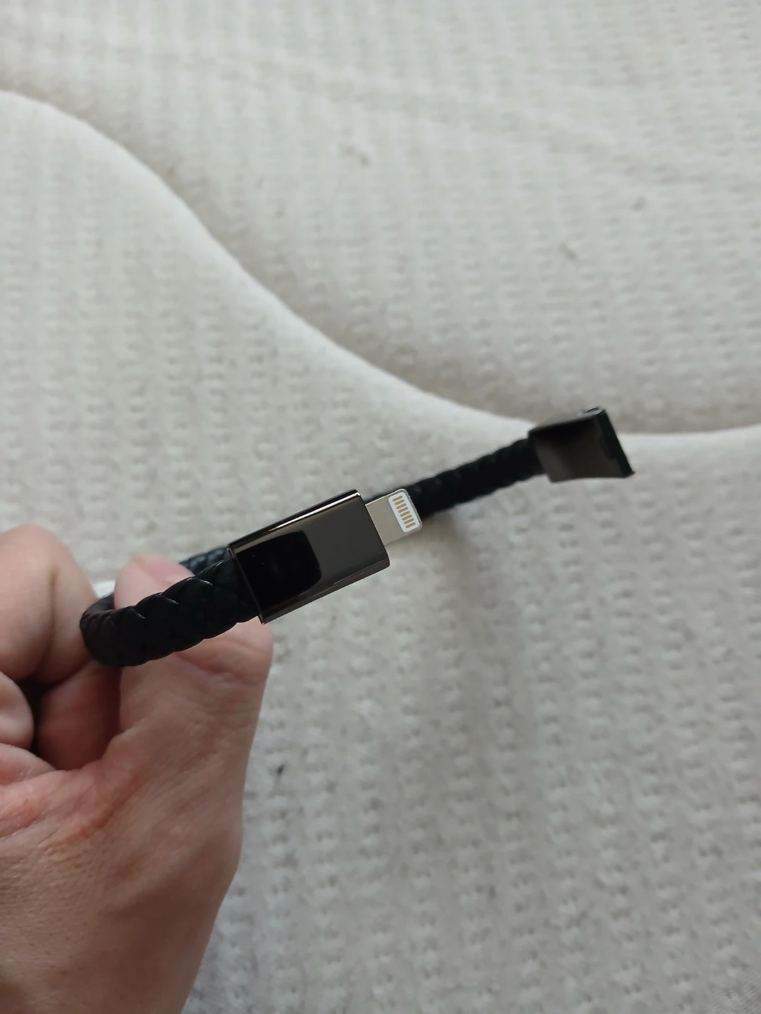 Braided Faux Leather USB Charging Bracelet For iPhone - photo 4