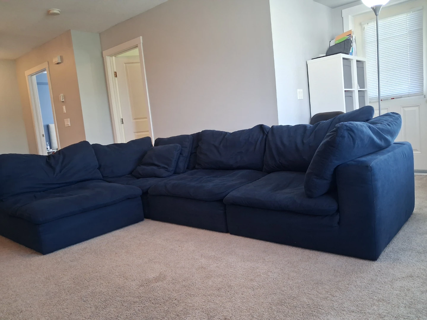 Dark Blue Sectional Couch - photo 2