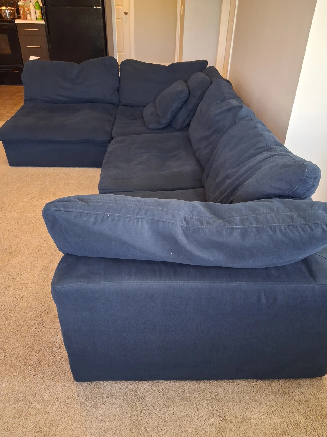 Dark Blue Sectional Couch - photo 3