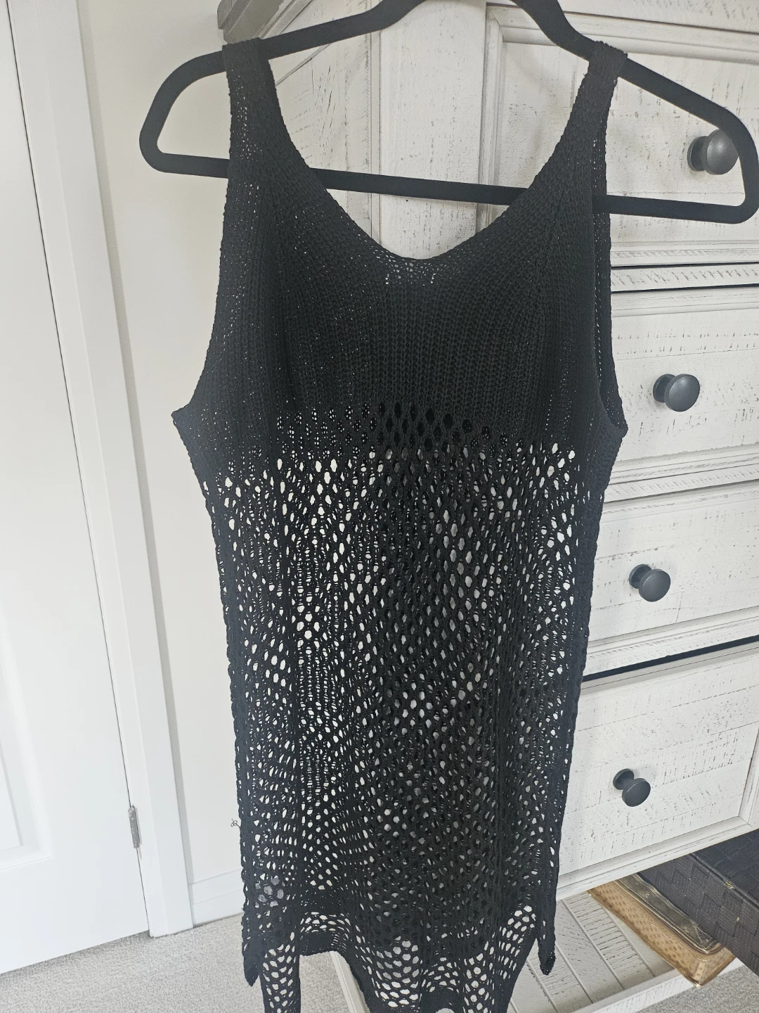 Black Crochet Cover-Up Dress