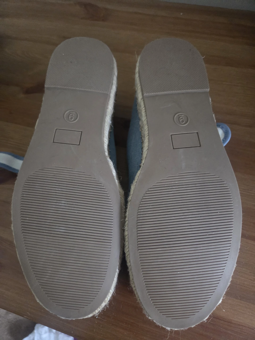Blue Denim Espadrille Flats with Ankle Strap