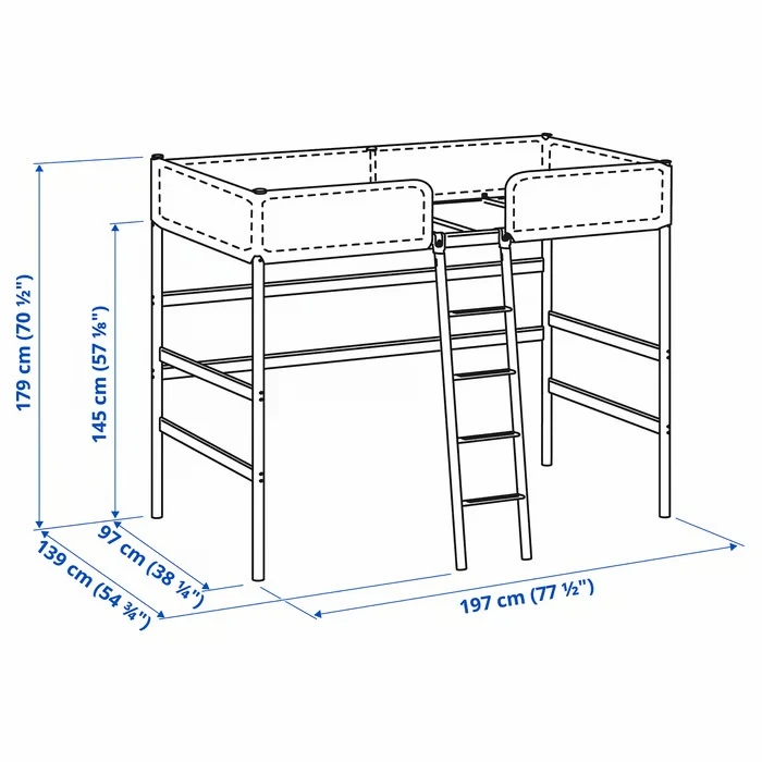 IKEA TUFFING Loft Bed – Dark Grey | $100 | PICKUP ONLY - $100 - photo 4