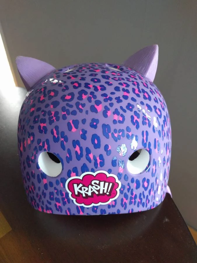 Krash! Kids Purple Leopard Print Helmet with Cat Ears - photo 2