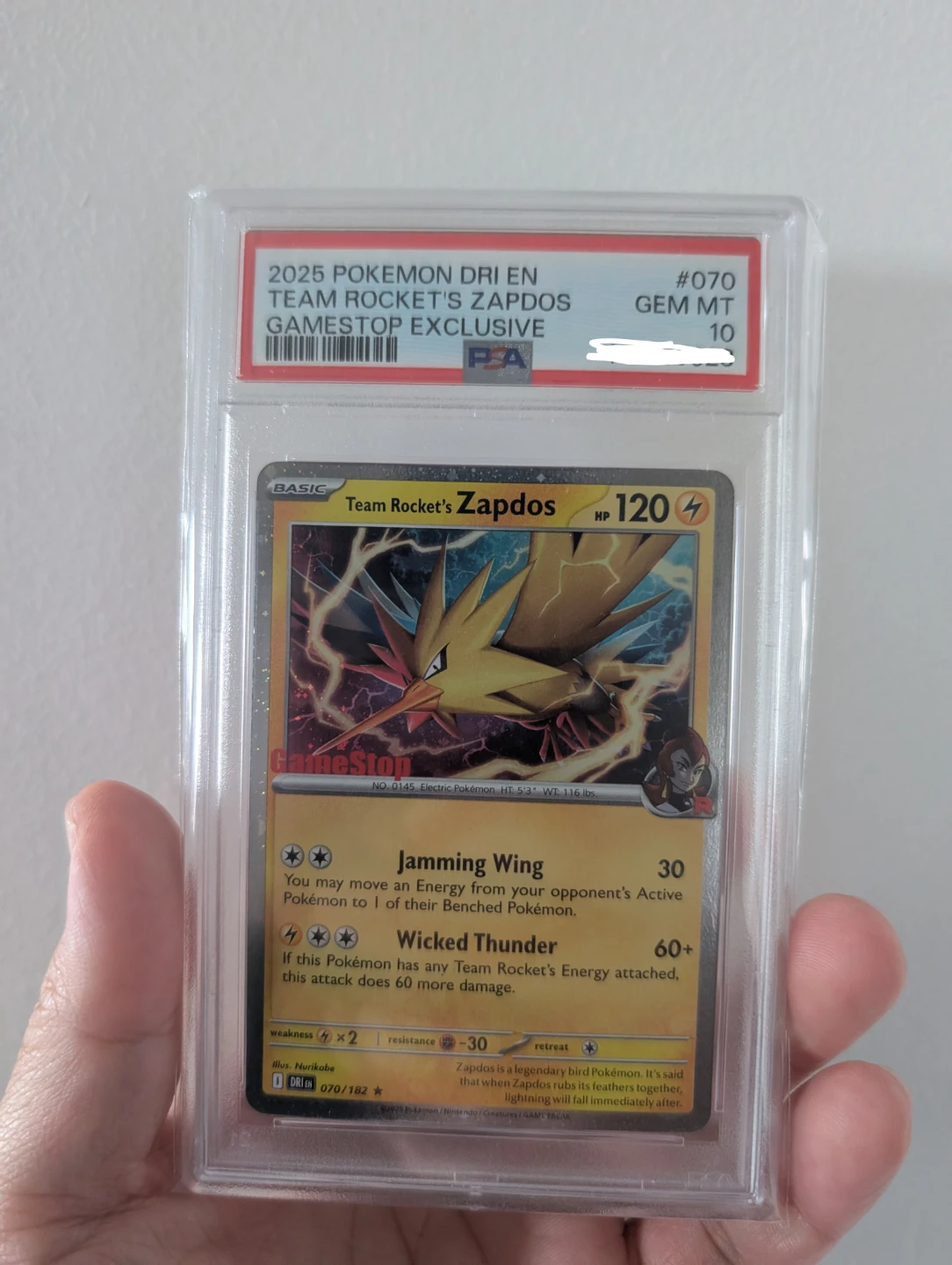 Team Rocket's Zapdos GameStop Promo 070/182 PSA 10 - Pokemon
