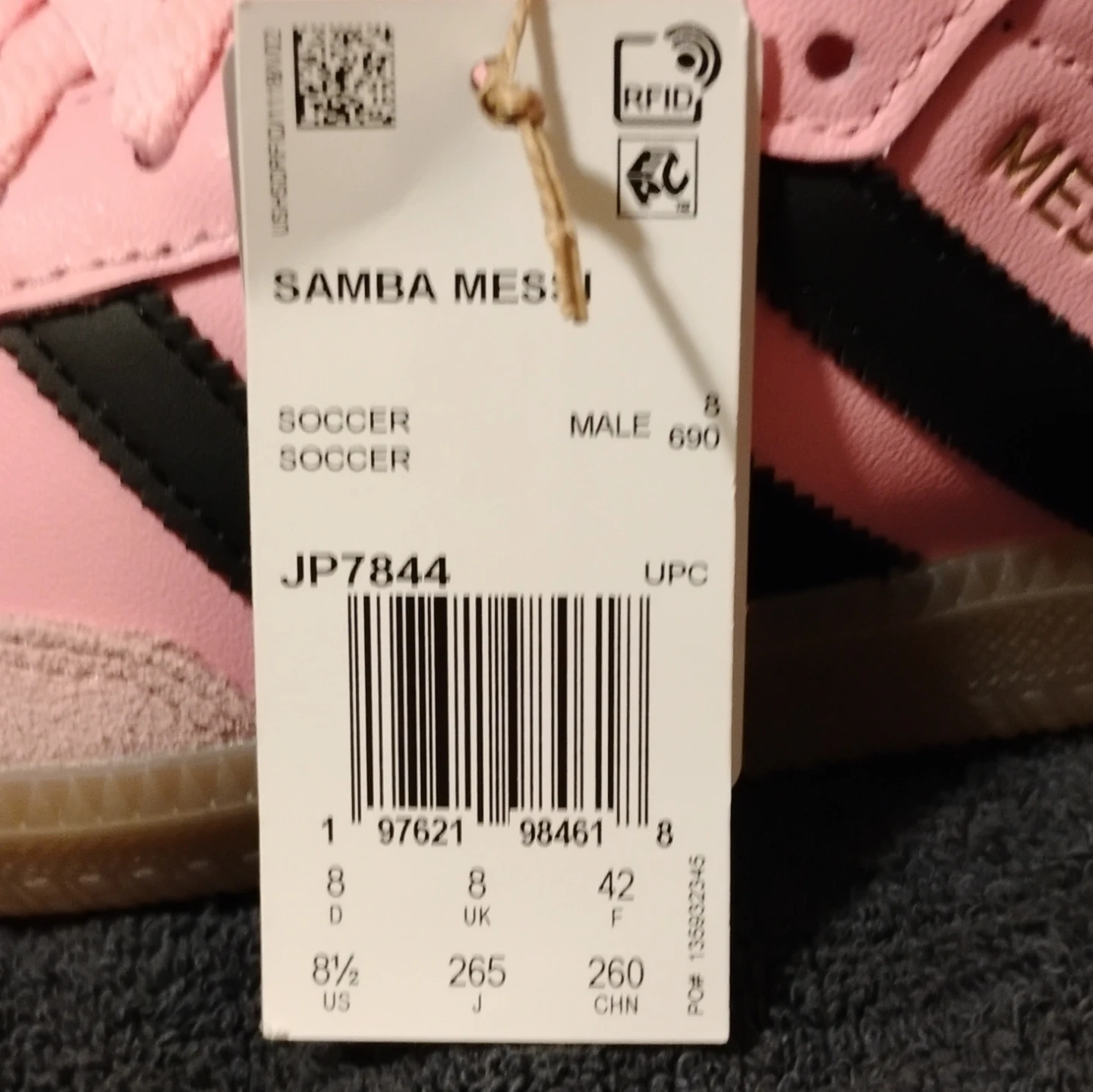 Adidas Samba Messi Soccer Shoes Pink W9. 5M8. 5⚽