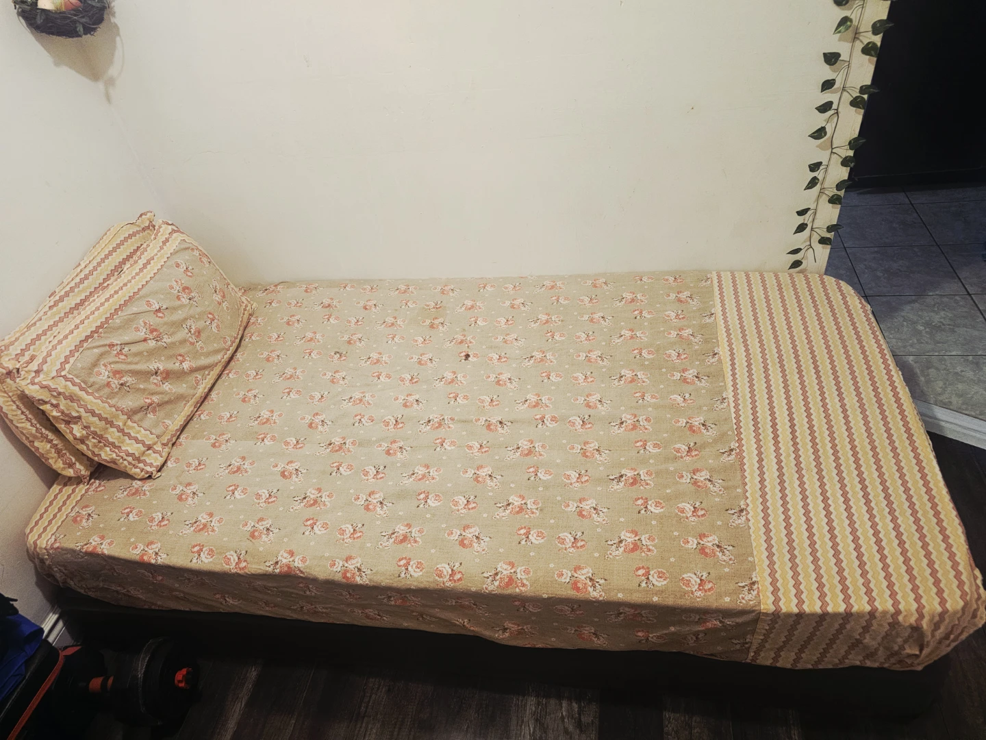 Single Bed with Organic Cotton Mattress and wodden frame
