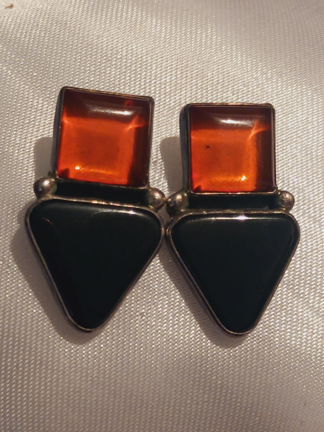 L. GANADO 925 Native American Designer Signed Sterling Earrings