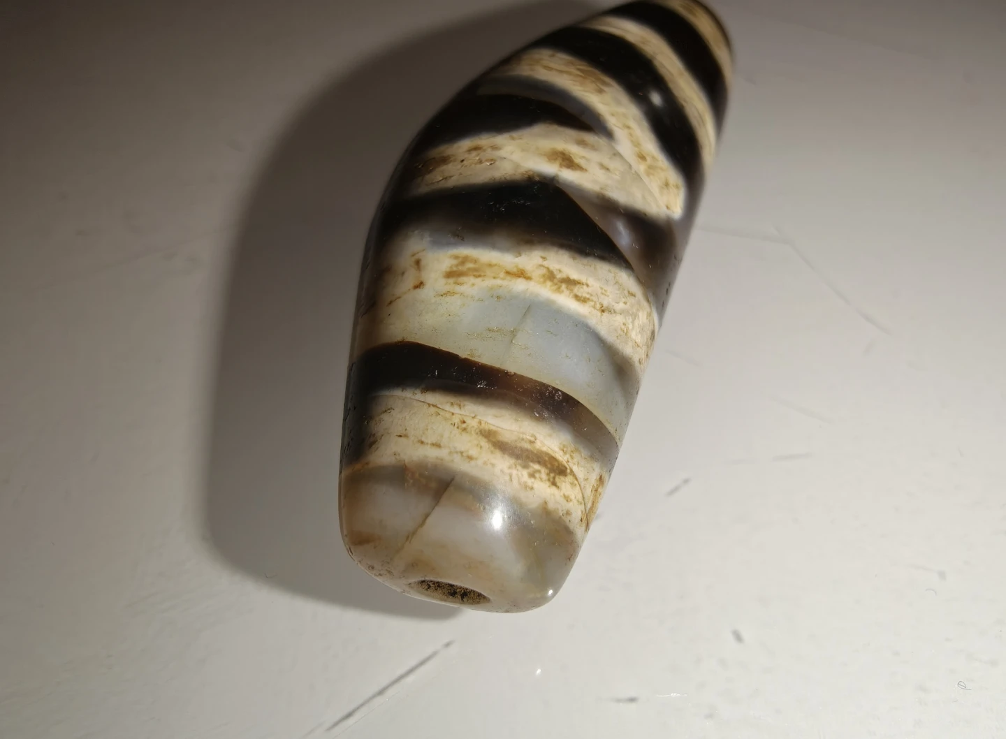 Tibetan Banded Agate Dzi Bead - photo 4