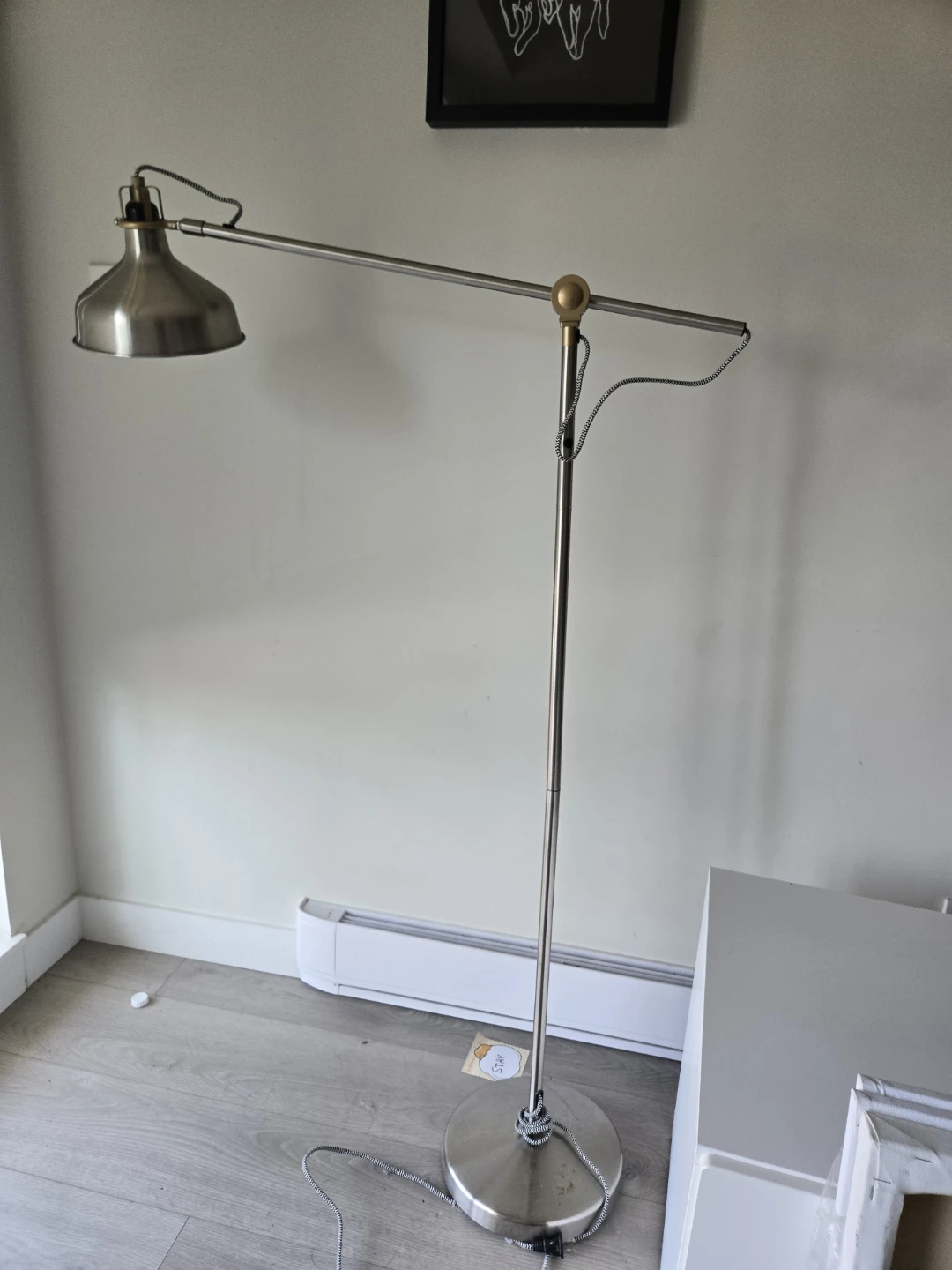 Ikea Ranarp silver Adjustable Floor Lamp - grey