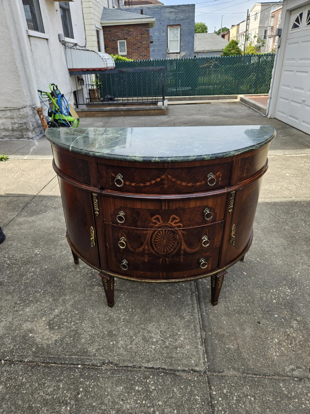 Beautiful louis xvi style halfmoon cabinet table
