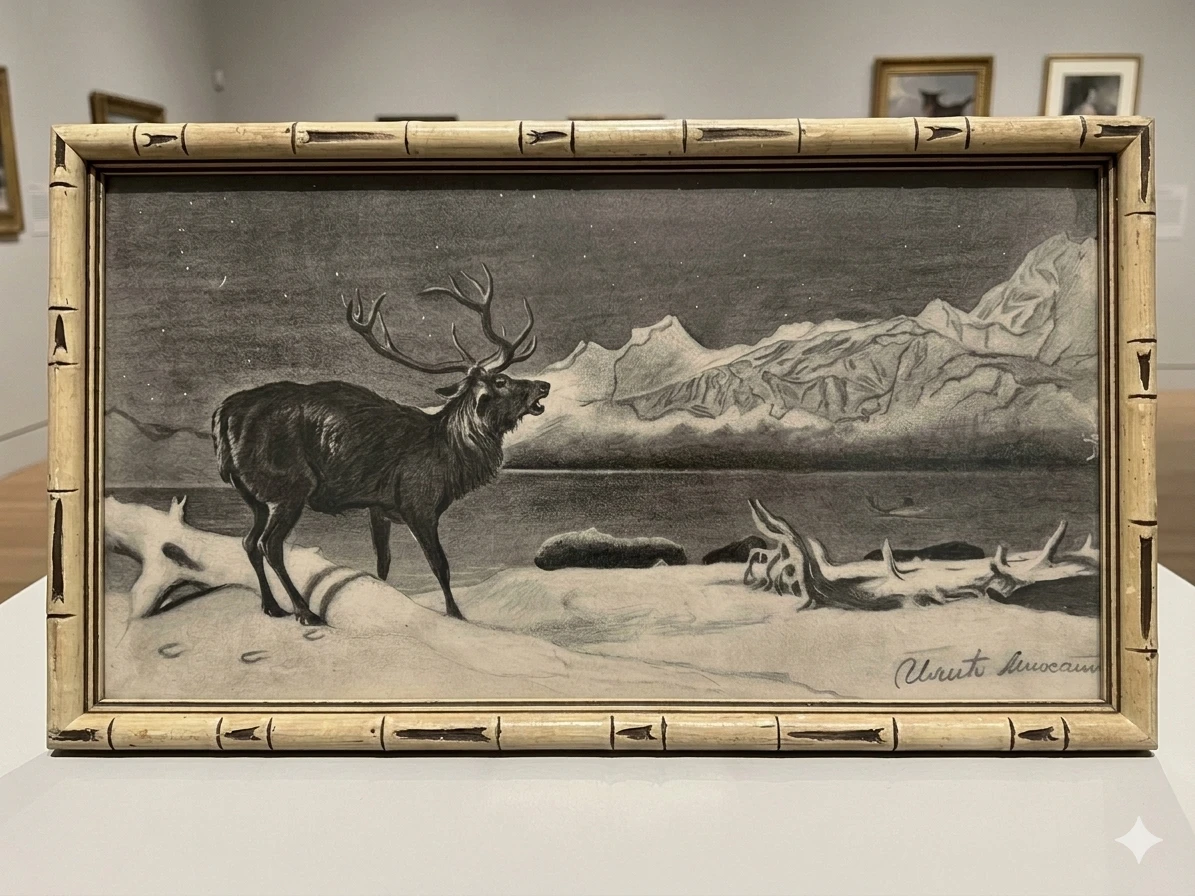 Antique Sir Edwin Landseer "The Challenge" Framed Print