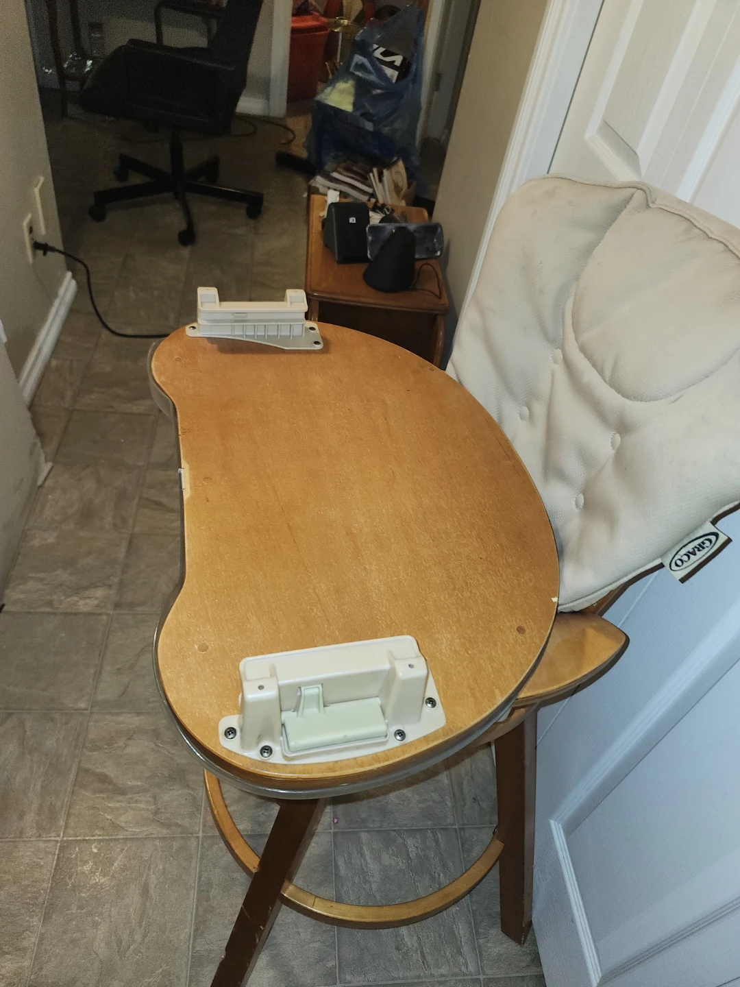 Wooden High Chair with Tray and Cushion - photo 4