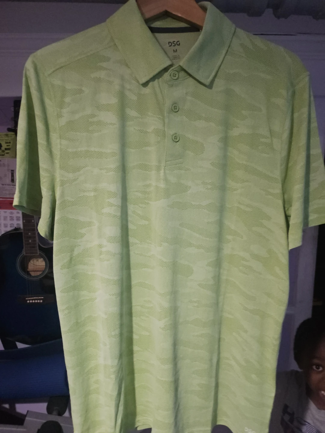 DSG Movement Jacquard Polo Shirt Mens M Lime Green