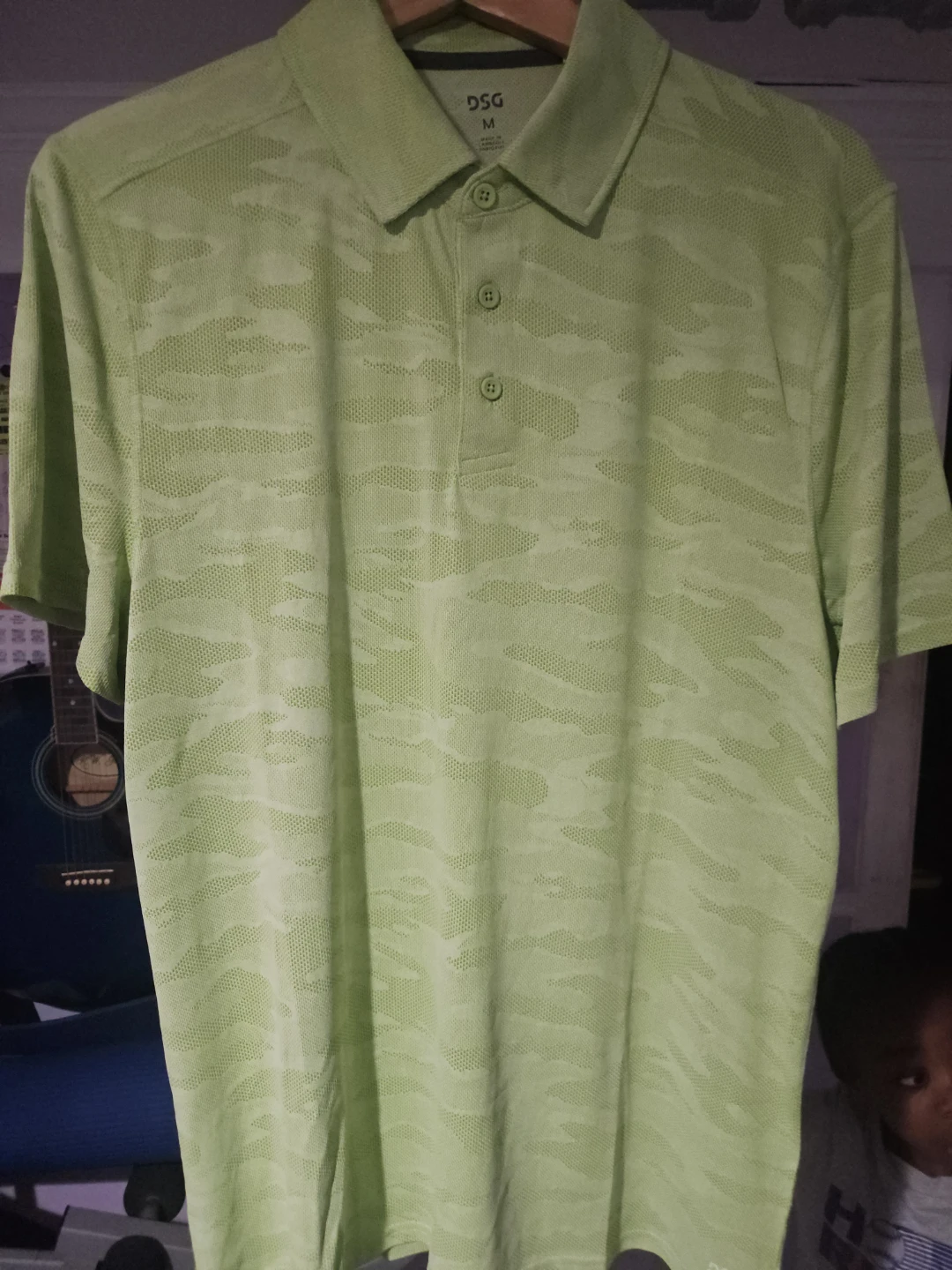 DSG Movement Jacquard Polo Shirt Mens M Lime Green - photo 2