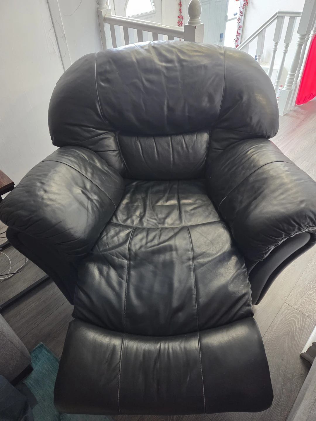 Black Leather Recliner Armchair