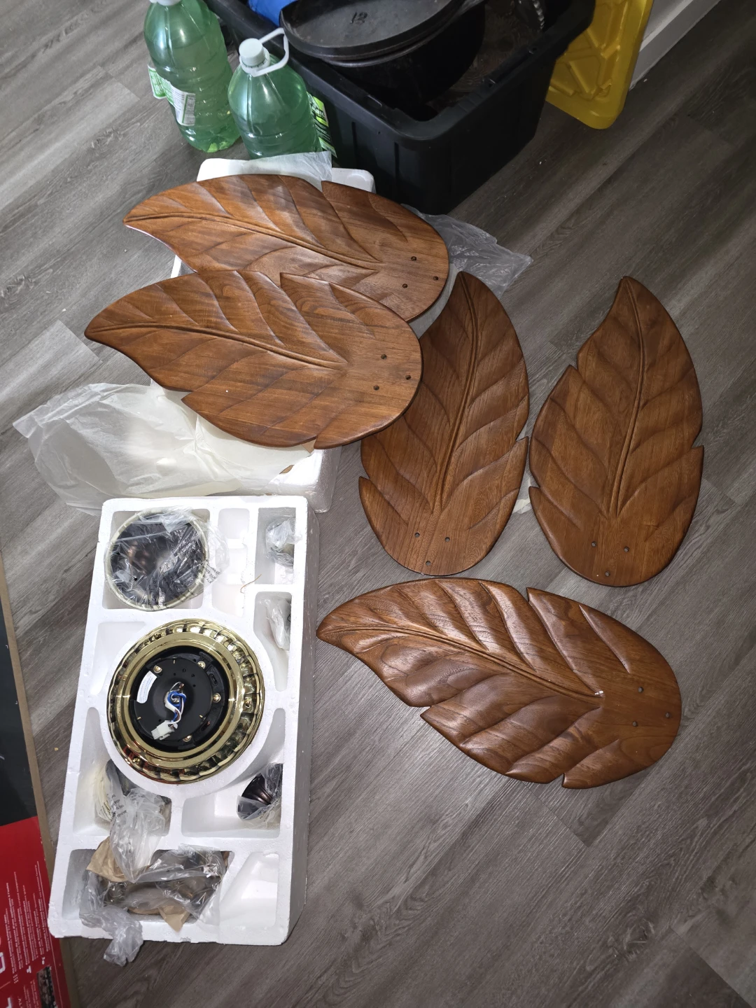Hampton Bay Ceiling Fan with Wood Leaf Blades - photo 4