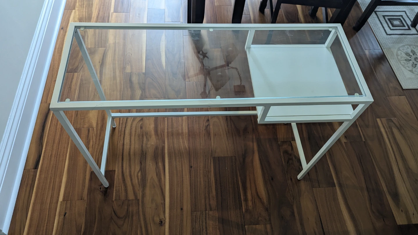 VITTSJÖ Laptop table - white/glass - photo 2