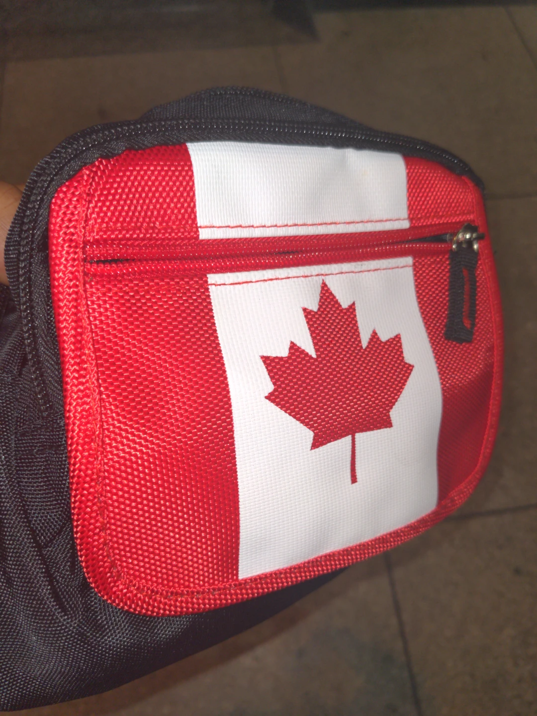 Black Fanny Pack with Canadian Flag