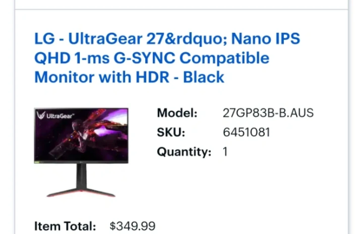 LG UltraGear 27" QHD Gaming Monitor 165Hz - photo 4