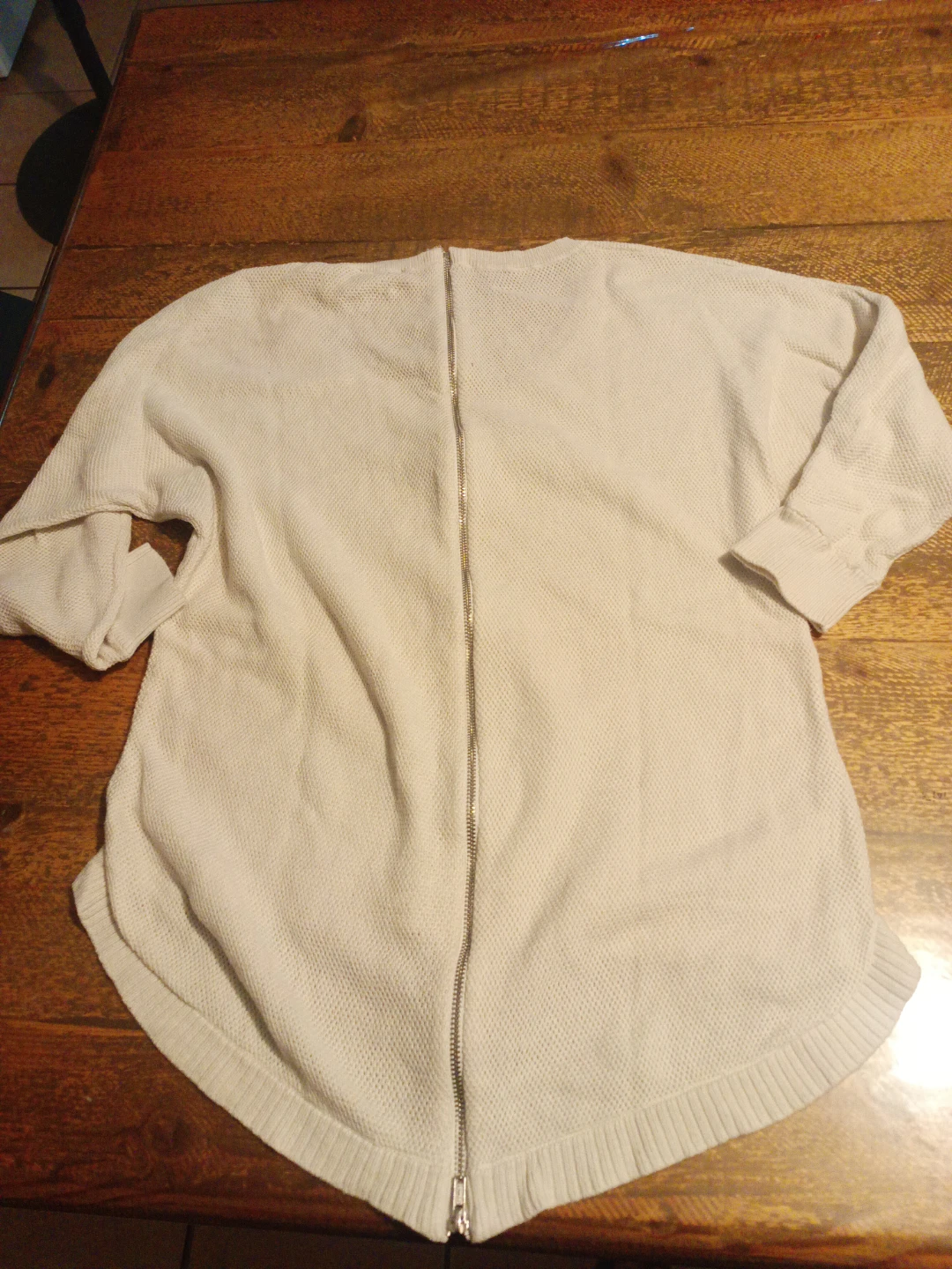 Express Cream Knit Sweater with Full Zipper - photo 3