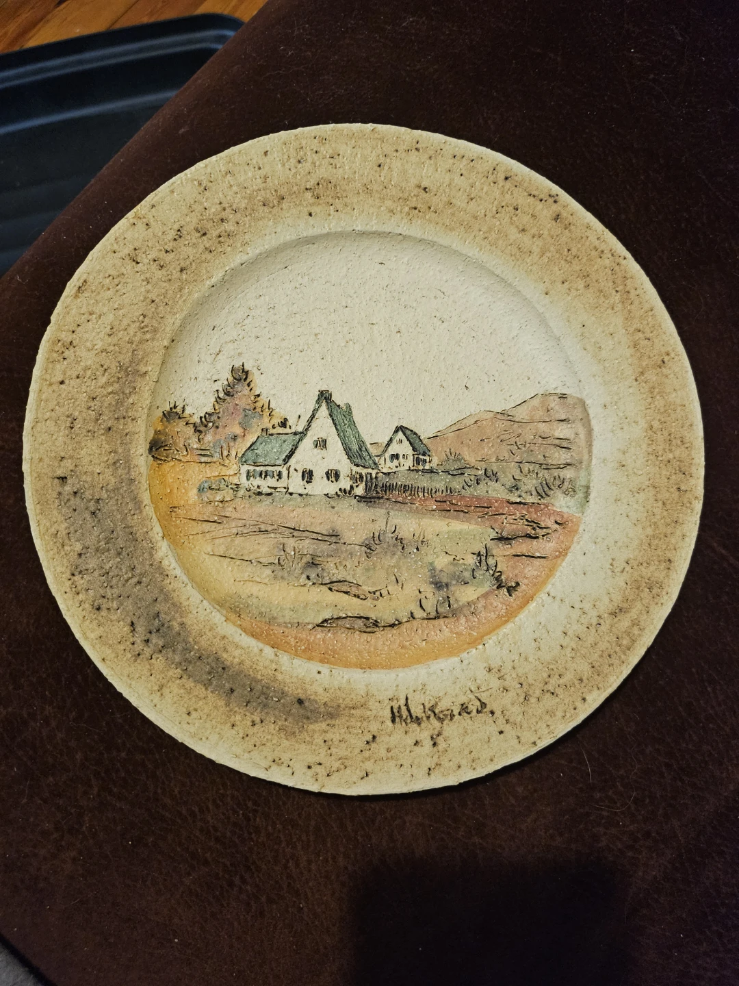 Decorative Plate with Village Scene