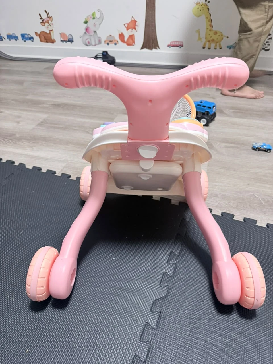 Pink Activity Walker with Basketball Hoop