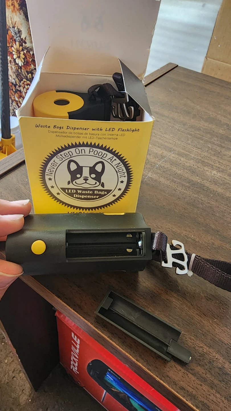 Waste Bags Dispenser with LED Flashlight