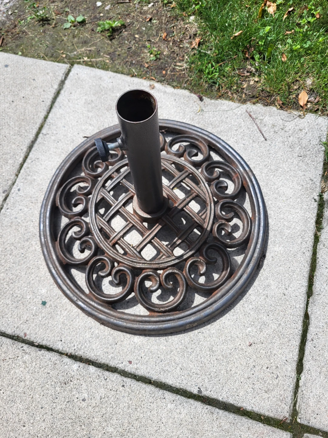 Ornate Patio Umbrella Stand Base