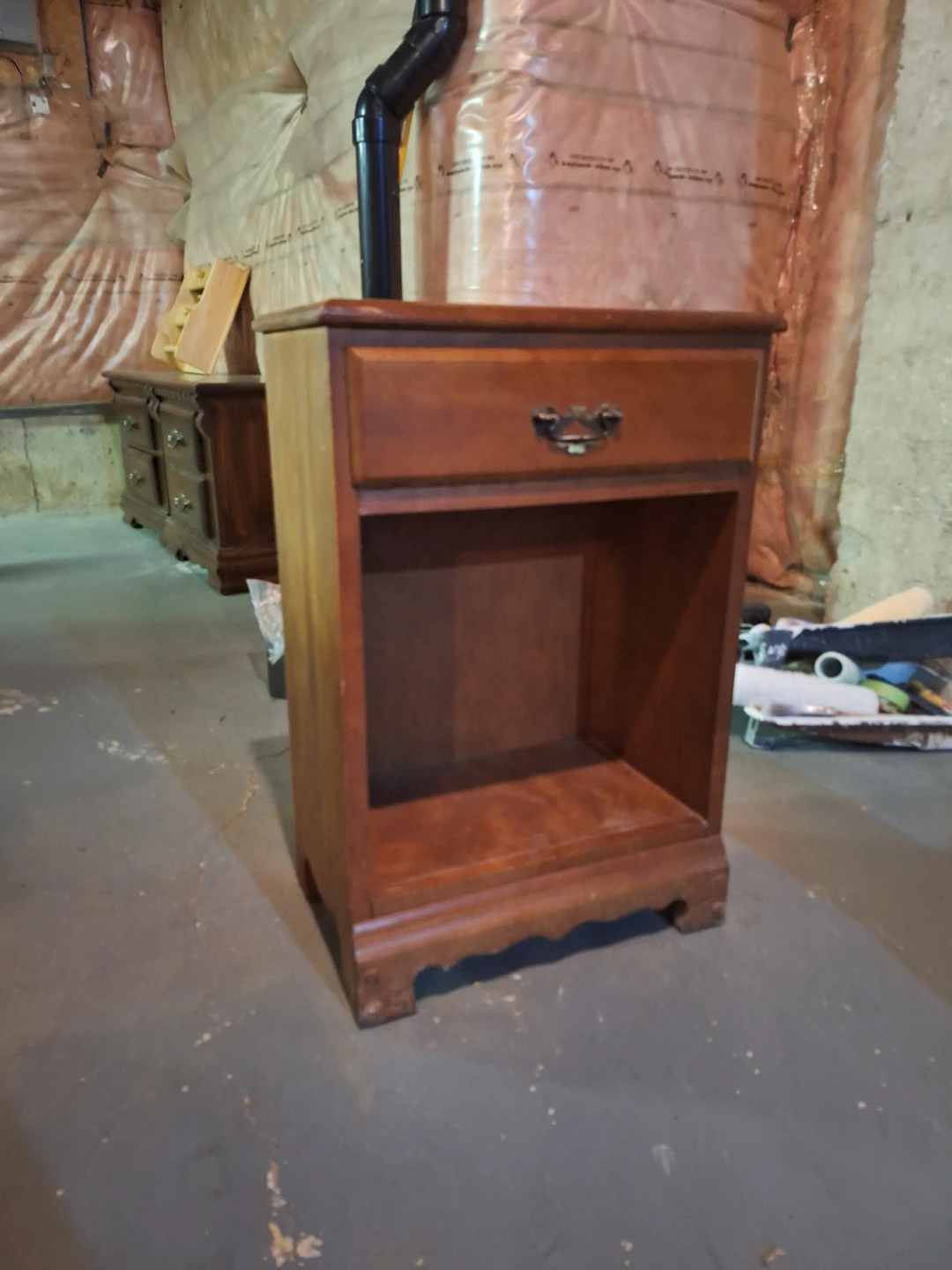 Wooden Nightstand with Drawer