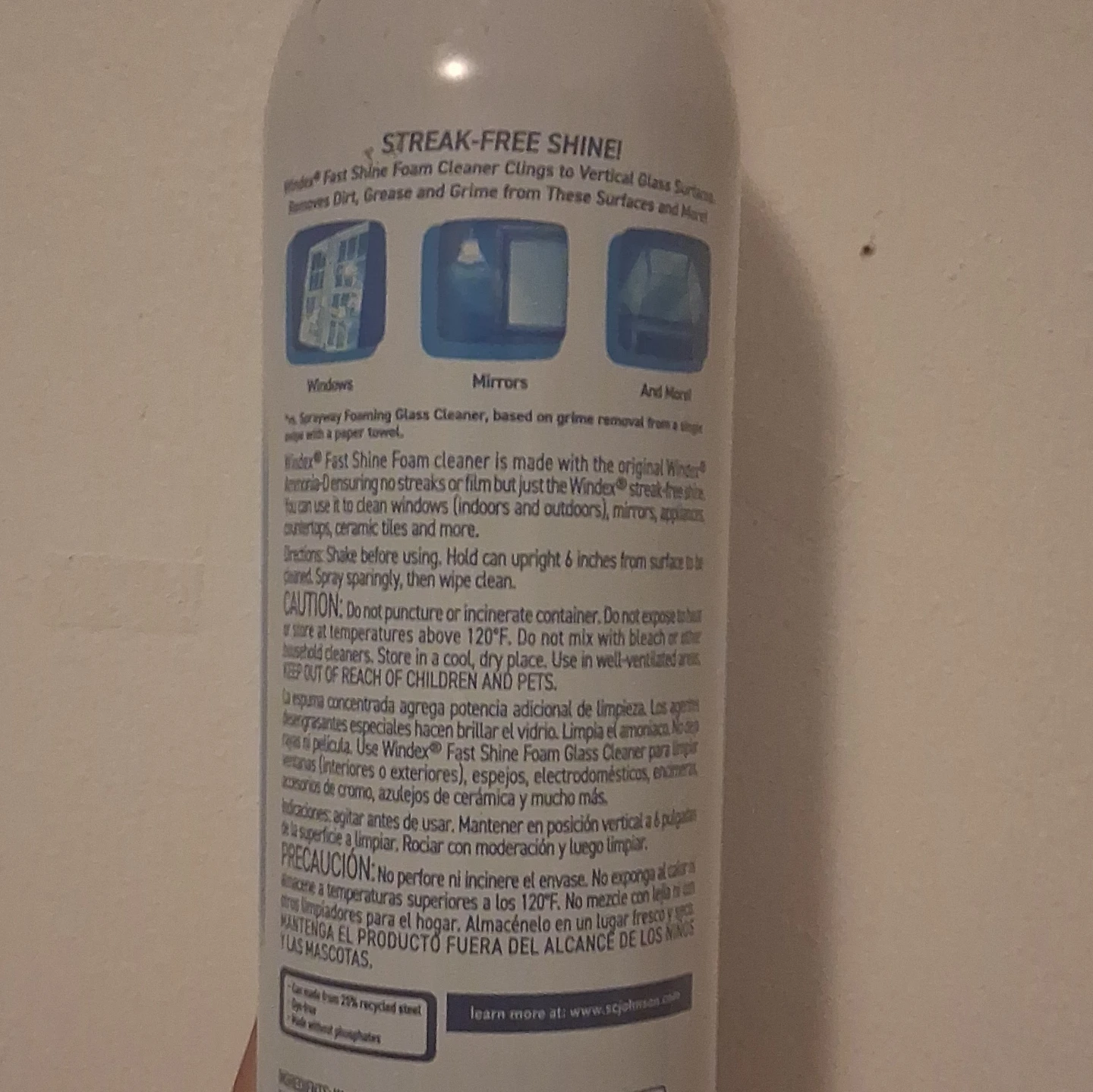 Windex Fast Shine Foam Glass Cleaner Spray - photo 2