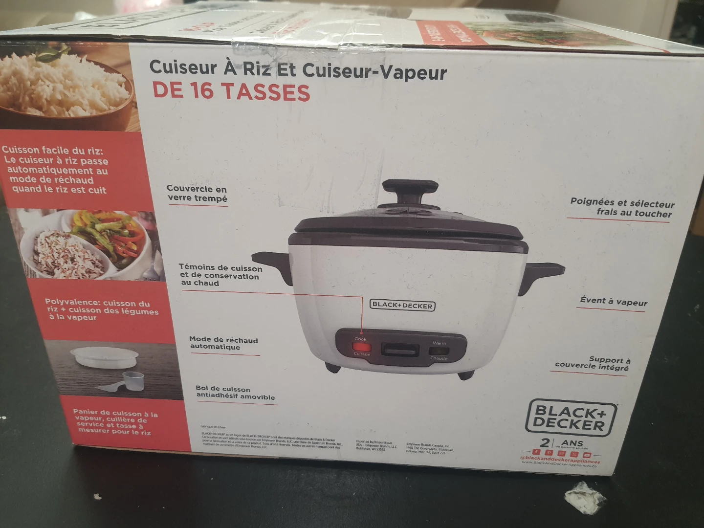 BLACK+DECKER 16-Cup Rice Cooker and Steamer