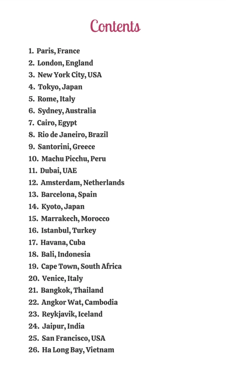 Travel & Colour: 26 Journeys Around the World Colouring Book - photo 2