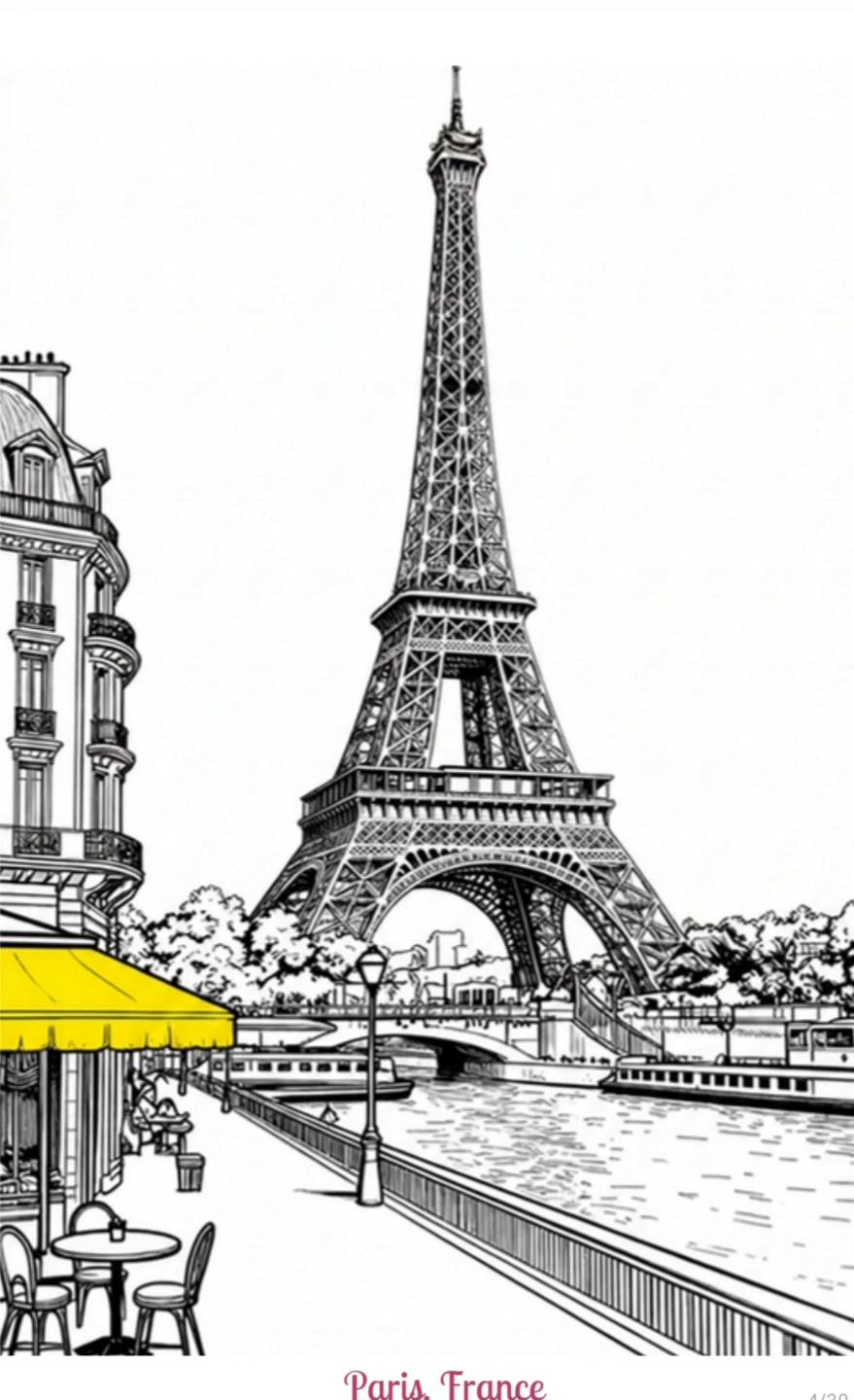 Travel & Colour: 26 Journeys Around the World Colouring Book - photo 3