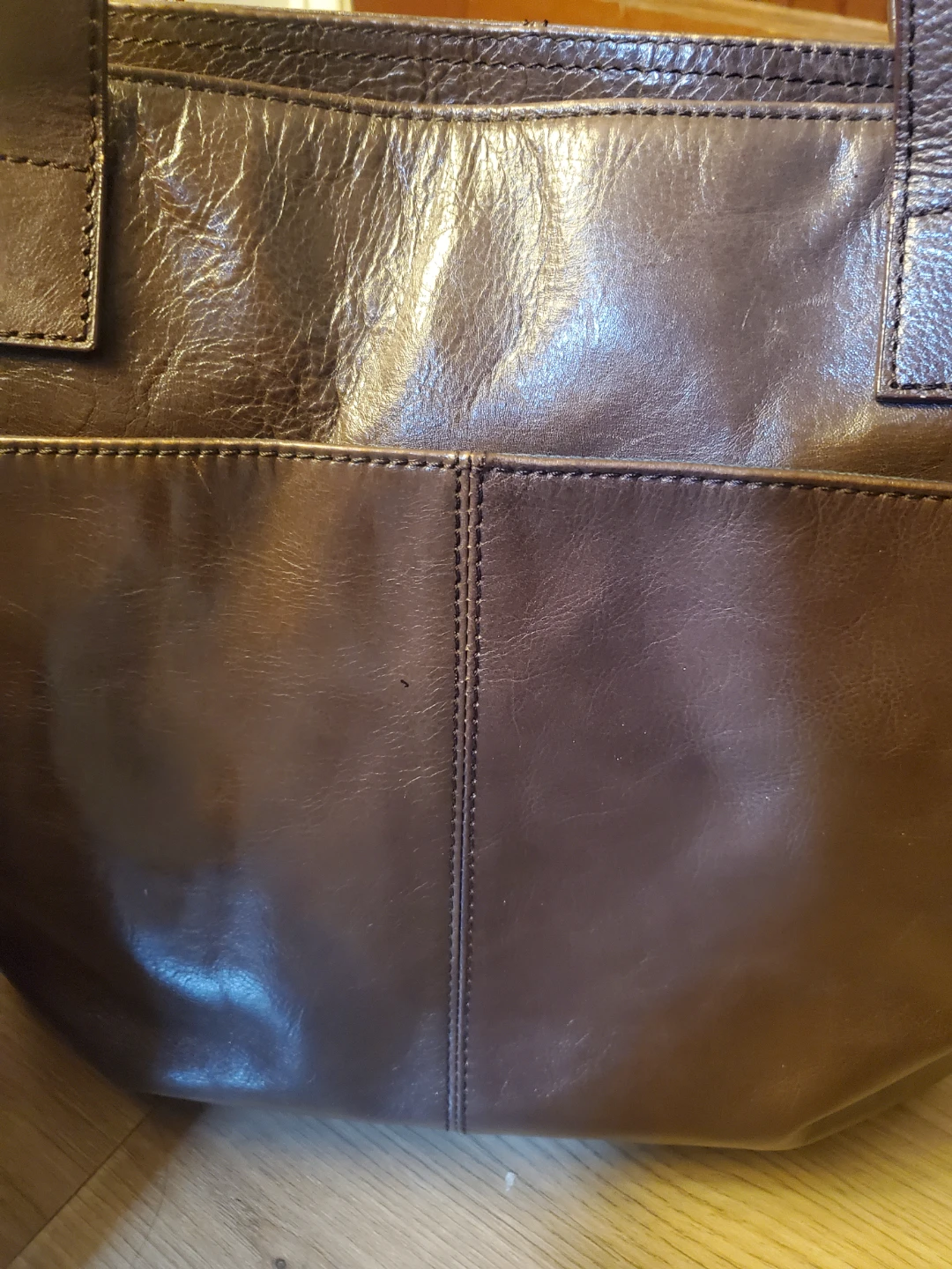 Danier Brown Leather LaptopTote Bag,Zipper,Pockets,Turnlocks - photo 4