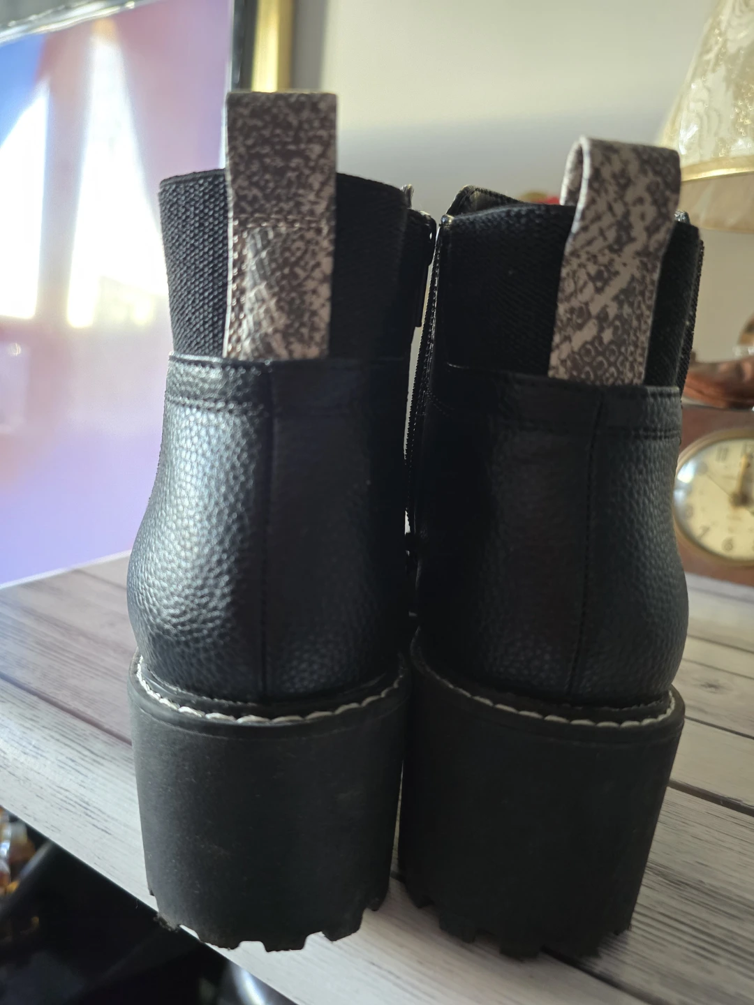 Black Faux Leather Chelsea Boots - photo 3