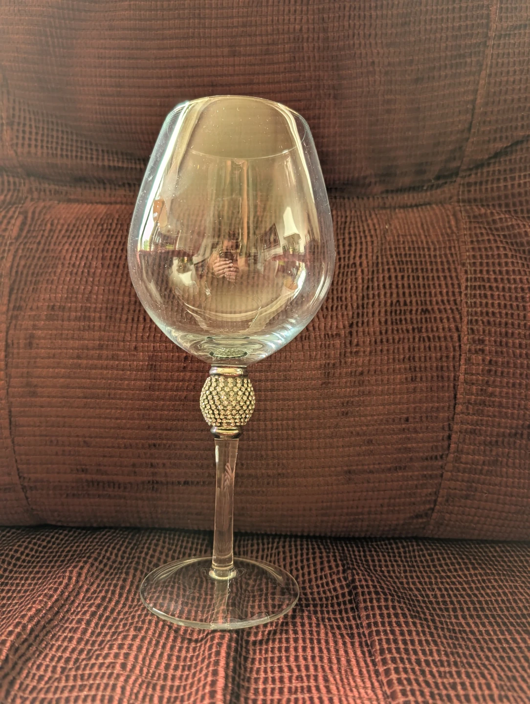 Decorative Wine Glass set with Embellished Stem