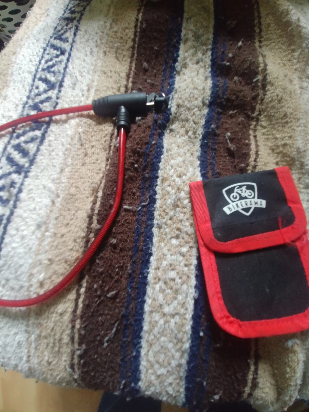 Red Cable Lock with Bikerama tool Pouch